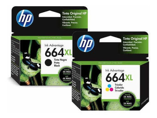 Combo Cartuchos Originales Hp 664xl Negro + Color