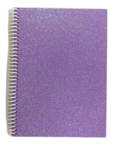 Cuaderno A5 Artesanal Con Glitter X80 Hojas Lisas C/espiral