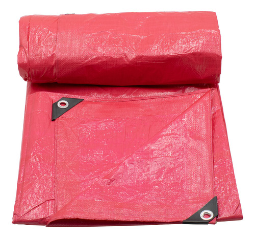Lona De Polietileno Uso Rudo Termosellada Roja 110 Gr 3x4 M