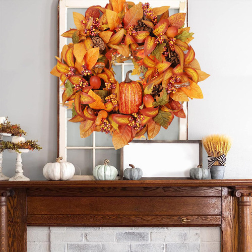 Corona De Otoño Con Calabazas Corona De Calabaza De Otoño De
