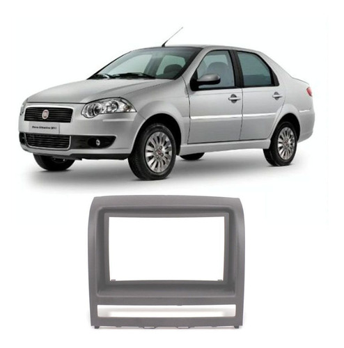 Moldura Painel Fiat Siena 2004 A 2011 Cinza Radio Cd