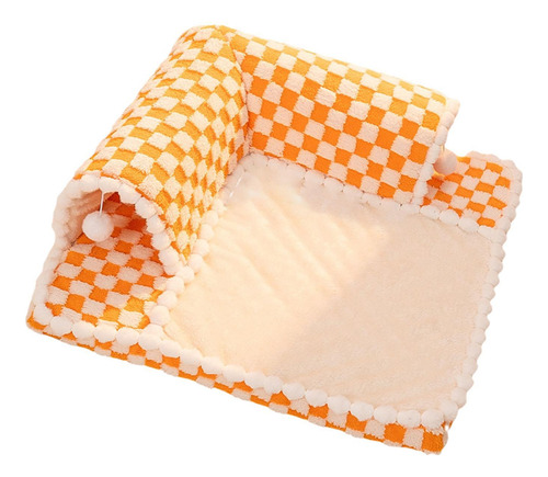 Cama Para Gatos, Cálida Y Acogedora Para El Naranja L