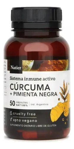 comprar Cúrcuma + Pimienta Negra Natier Mejora Sistema Inmunológico