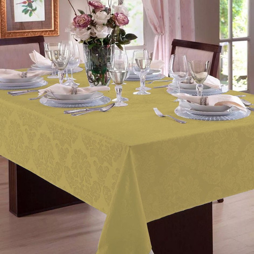 Toalha De Mesa Jacquard 6 Lugares | Admirare Cor Gold