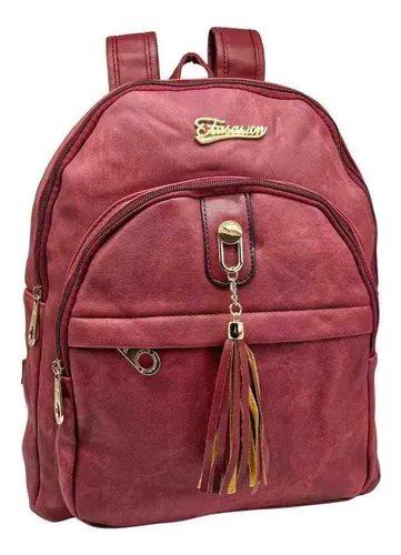 Mochila burdeos mujer sale