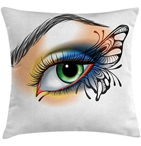 Ambesonne Eye Throw Pillow Cushion Cover, Fantasy Woman's Ey
