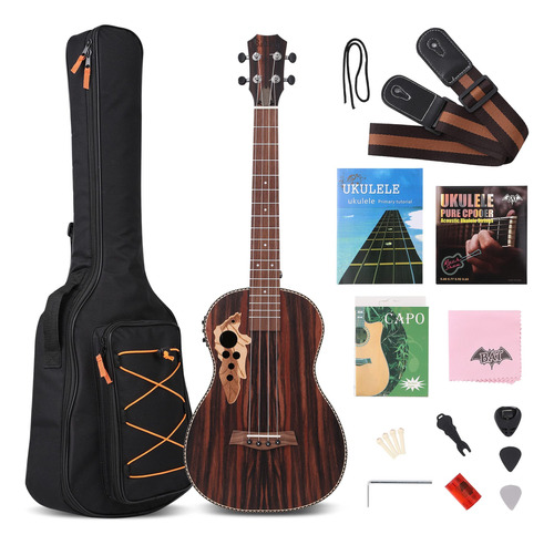 Ukelele Baritono Electrico De 30 Pulgadas, Kit De Ukelele Ac