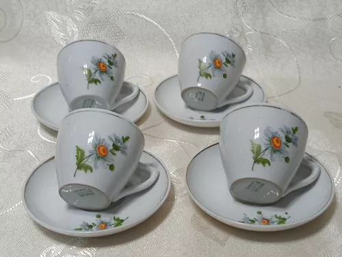 LINDO E ANTIGO JOGO PARA CHÁ E CAFÉ EM PORCELANA POZZANI. - Antiguidades -  Feliz 1053908953