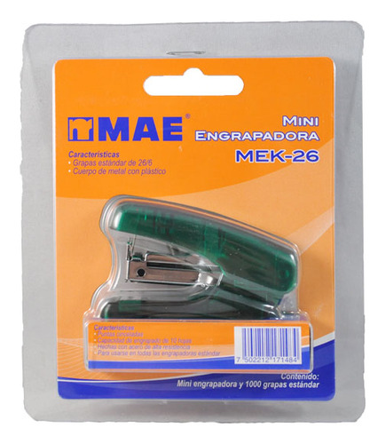 Mini Engrapadora Mae Grapa 26/6 Mek-26 C/1000 Grapas /vc