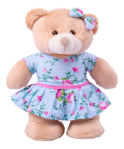 Ursa Princesa Em Pé 30 Cm Floral Menina