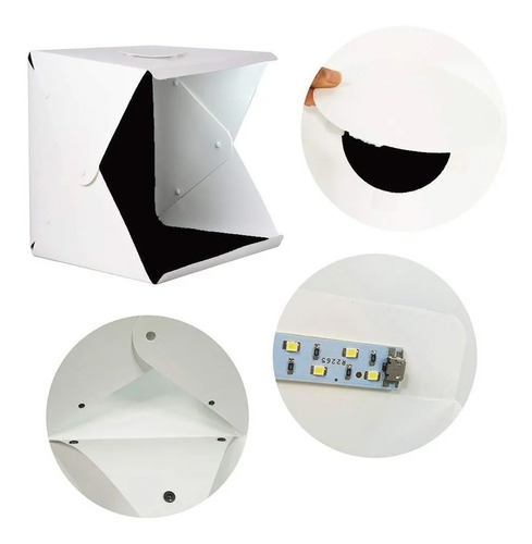 Caja De Luz Estudio Fotográfico Plegable 40 Cms Led/17880-40