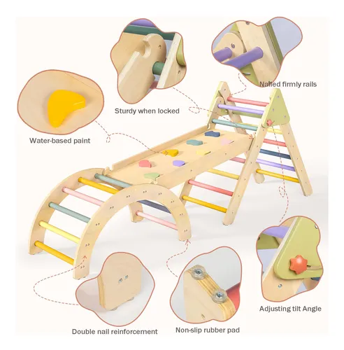 Juego De Juguetes De Escalada Aiwo Pikler Triangle 7 En 1 Pa