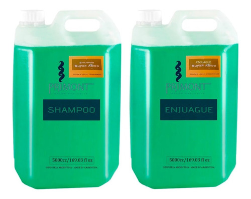 Kit Shampoo Y Acondicionador Super Acido Primont X 5000ml