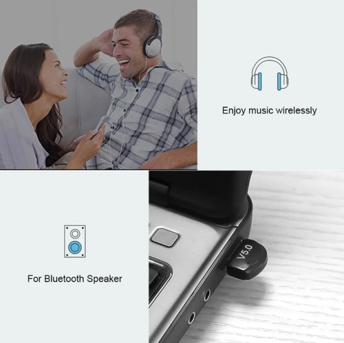 Imagen 6 de 6 de Adaptador Transmisor Receptor Bluetooth 5.0 Usb Notebook Pc