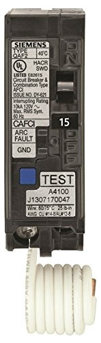 Siemens Qa115afc 15-amp Single Pole 120 Voltios Plug-on Comb