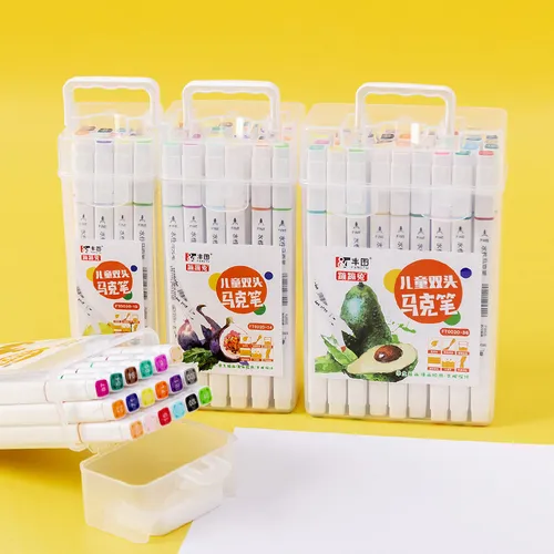 Ponta Dupla Pincel Kit Of 18 Canets