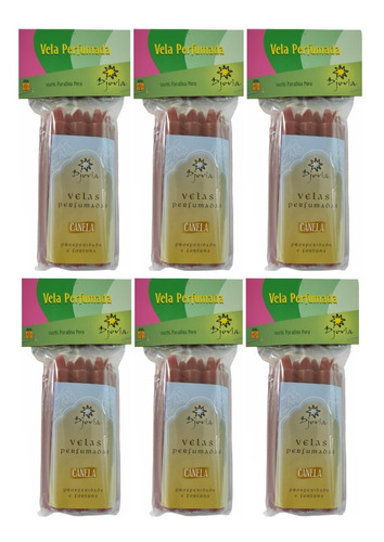 Vela Palito Perfumada Canela 6 Pctes 7 Velas