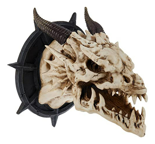 Diseño Toscano Cl4864 Cráneo De Cuernos Del Dragón Trofeo Es