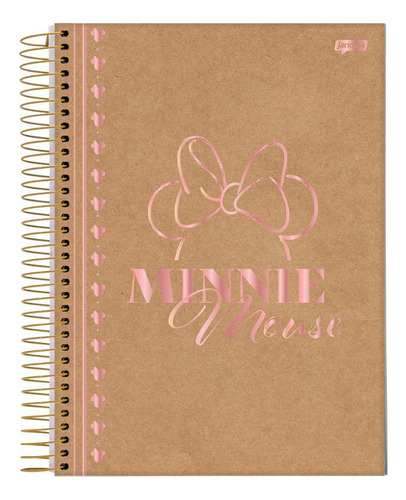 Caderno Mickey E Minnie Arts Kraft Rosa 1 Matéria 80 Folhas