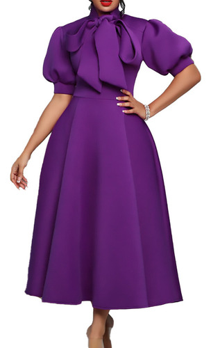 Bow Tie Socialite Solid Color Banquet Gown