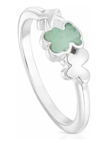 Anillo De Plata Tous Y Oso De Amazonita Bold Motif Talla 6