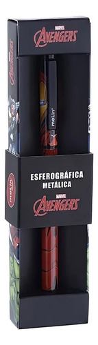 Caneta Esferográfica Homem De Ferro Luxo Vingadores Marvel Cor Do Exterior Vermelho