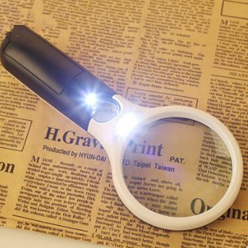 Lupa D Mano 3x,45x Para Lectura Con Aumento Luz Blanca