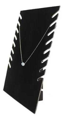 Imagen 3 de 5 de Exhibidor Mostrario 8 Cadenas Collar Terciopelo Negro