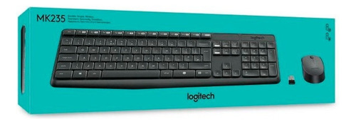Kit de teclado y mouse inalámbrico Logitech MK235 Español teclado grafito y mouse negro