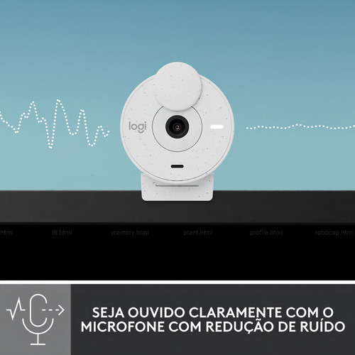 Cámara web blanca Full HD Logitech Brio 300