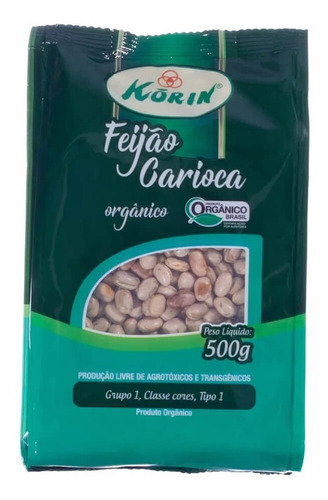 Feijão carioca cores Korin em pacote 500 g