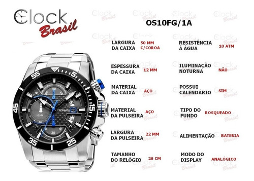 Imagem 8 de 10 de Relógio Masculino Technos Analógico Os10er 1a
