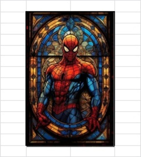 Pintura Diamante Disney 30 X 40cm Spiderman Vidrio Catedral