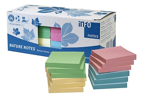Notas Adhesivas Info Eco 100 Hojas Colores 75x75 12 Un