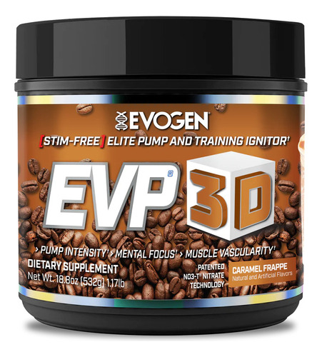 Pre Entreno Evp 3d Pre-workout Evogen 40/20 Srv Sabor Caramel Frappe