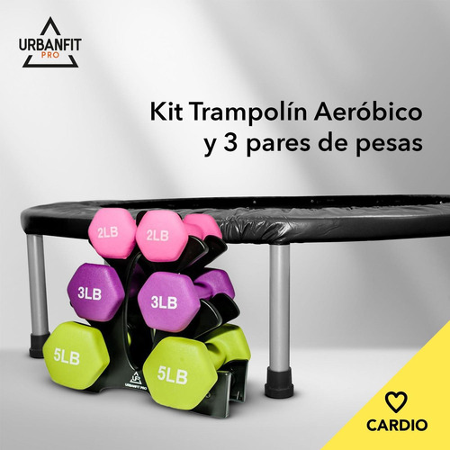 3 y 5lb 2 Kit Trampolín Aerobic Fitness 6 Pesas UrbanFit 