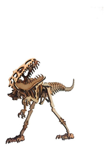 Dinosaurios De Madera Para Armar Rompecabeza Tridimensional