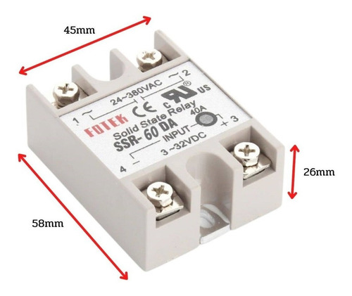 Imagen 5 de 10 de Rele Estado Solido Solid State Relay Ssr-60da 60a Ac Hobb