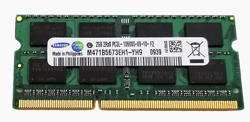 Imagen 1 de 1 de Memoria Ram 2gb Ddr3l Samsung Pc3l-10600 1333mhz Laptop 1.35