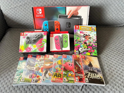 Consola Nintendo Switch 32 Gb + Pro Control + 09 Jugos (Usado)