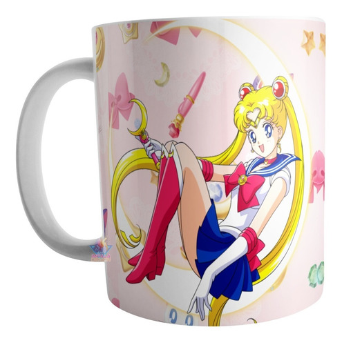 Taza Sailor Moon Manga Usagi Minako Senshi Ceram Anime Mod01