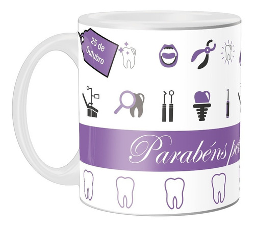 Caneca Personalizada Dentista - Profissões - Cerâmica 325ml