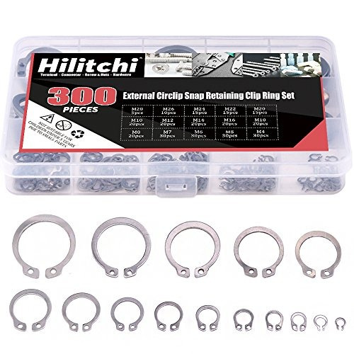 Hilitchi 300pcs 15size External Clip Clip De Retención De S