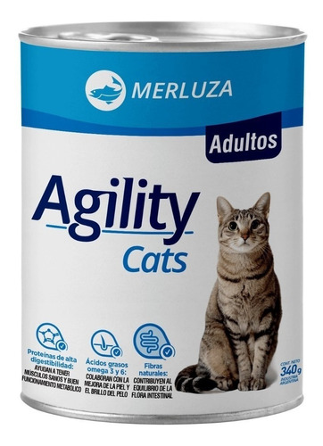 Agility Para Gato Adulto Sabor Merluza En Lata De 340 g