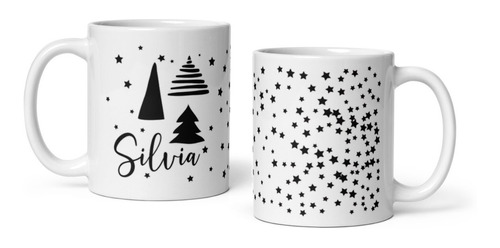 Taza Ceramica Importada Motivos Navideños Pascua -con Nombre