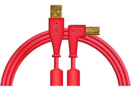 Cable Djtt Usb-a A Usb-b, Recto / Angulado Rojo