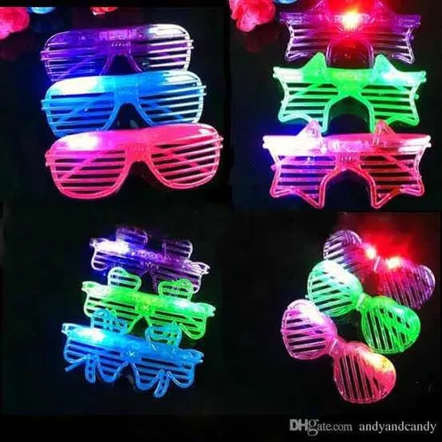 Eamplest Gafas LED, Gafas Fiesta con 8 Patrones de Luz, 4 colores