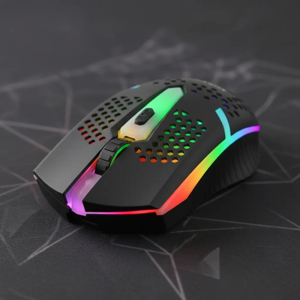 Mouse Gamer Sem Fio H'maston Rgb Bluetooth 2.4g Recarregável Preto