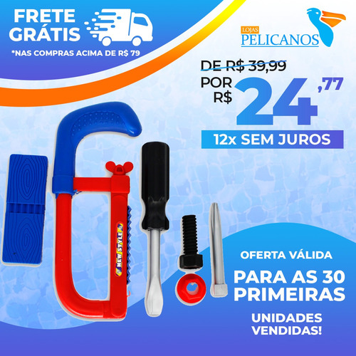 Imagem 2 de 7 de Kit Ferramentas De Brinquedo Ferramentas Infantil Didatico