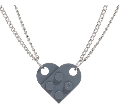 Par De Collares De Pareja Lego Corazon Negro